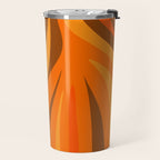 Maldives Leaves Modern Abstract Pattern in 70s Brown and Orange Travel Mug Gallery Image 2