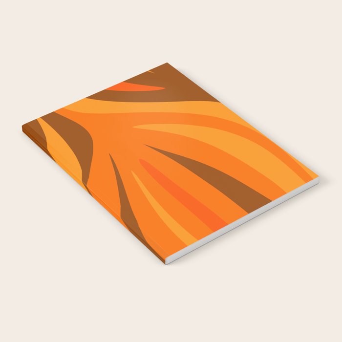 Maldives Leaves Modern Abstract Pattern in 70s Brown and Orange Notebook Gallery Image 1