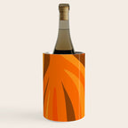 Maldives Leaves Modern Abstract Pattern in 70s Brown and Orange Wine Chiller Gallery Image 3