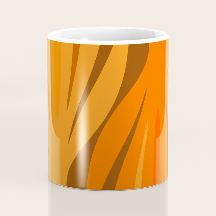 Maldives Leaves Modern Abstract Pattern in 70s Brown and Orange Coffee Mug Gallery Image 4