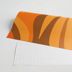 Maldives Leaves Modern Abstract Pattern in 70s Brown and Orange Wrapping Paper Gallery Image 2