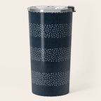 angrand stipple stripes - navy blue Travel Mug Gallery Image 2