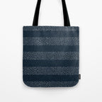 angrand stipple stripes - navy blue Tote Bag Gallery Image 1