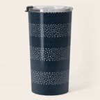 angrand stipple stripes - navy blue Travel Mug Gallery Image 3