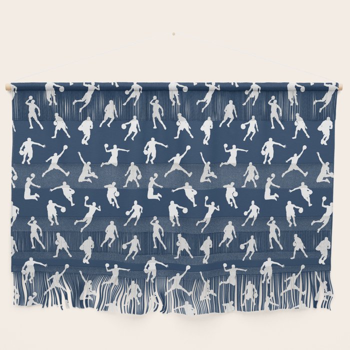 Basketball Players // Navy Wall Hanging Gallery Image 1