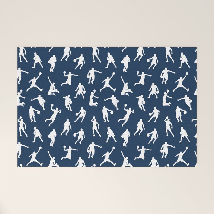 Basketball Players // Navy Welcome Mat Gallery Image 1