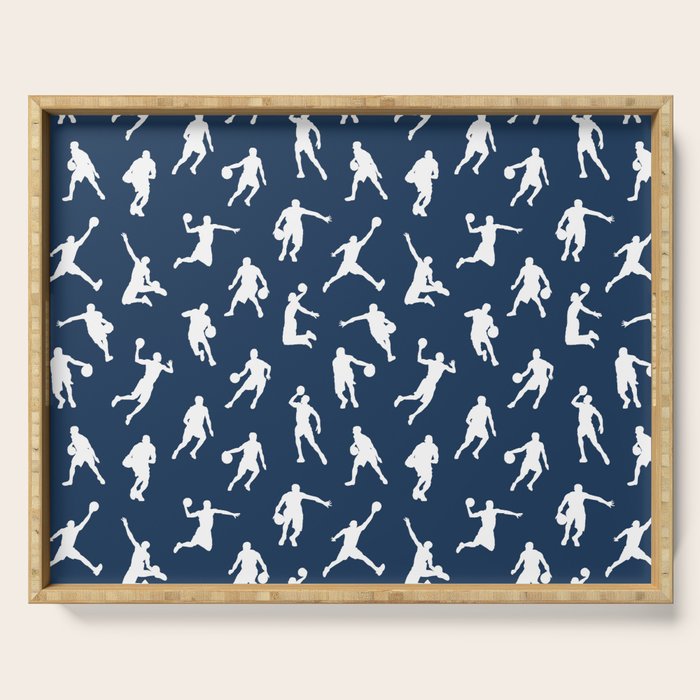 Basketball Players // Navy Serving Tray Gallery Image 1