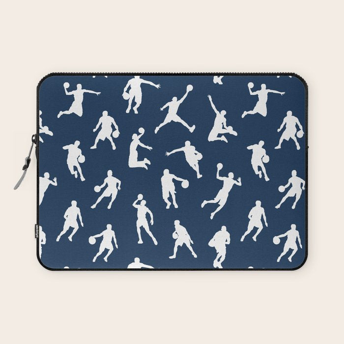 Basketball Players // Navy Laptop Sleeve Gallery Image 1