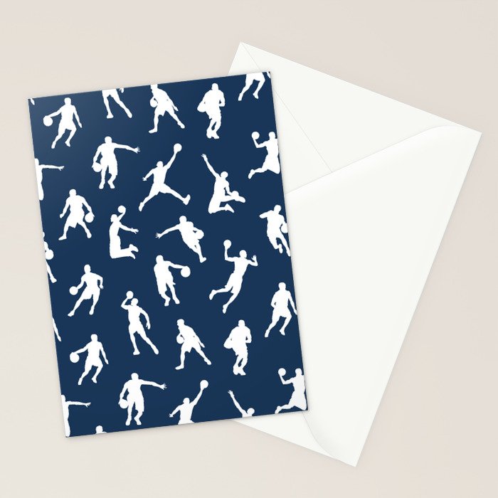 Basketball Players // Navy Stationery Card Gallery Image 2