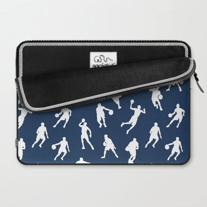 Basketball Players // Navy Laptop Sleeve Gallery Image 2