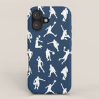 Basketball Players // Navy iPhone Case Gallery Image 1