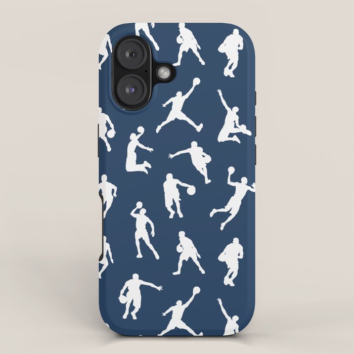 Basketball Players // Navy iPhone Case Gallery Image 1