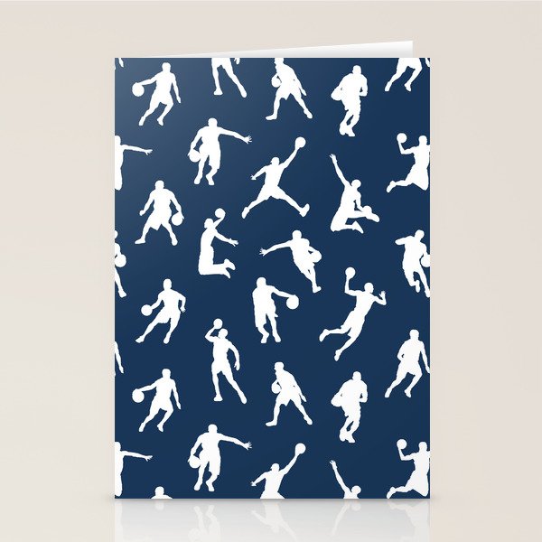 Basketball Players // Navy Stationery Card Gallery Image 2