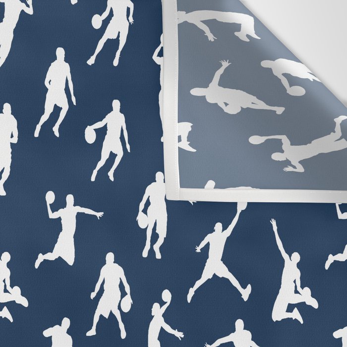 Basketball Players // Navy Wall Tapestry Gallery Image 3