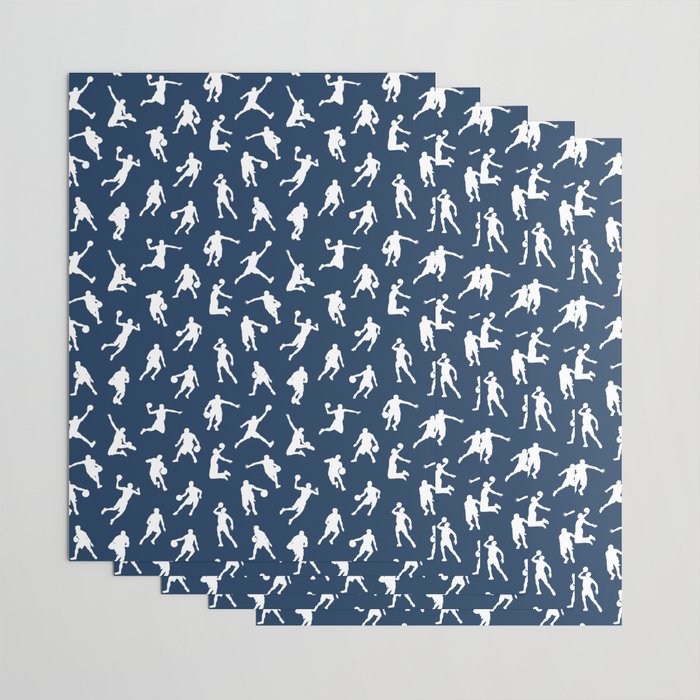 Basketball Players // Navy Wrapping Paper Gallery Image 3