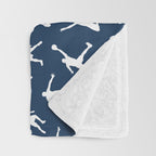 Basketball Players // Navy Throw Blanket Gallery Image 3
