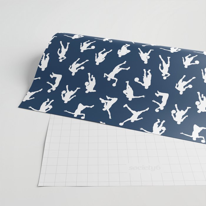 Basketball Players // Navy Wrapping Paper Gallery Image 2
