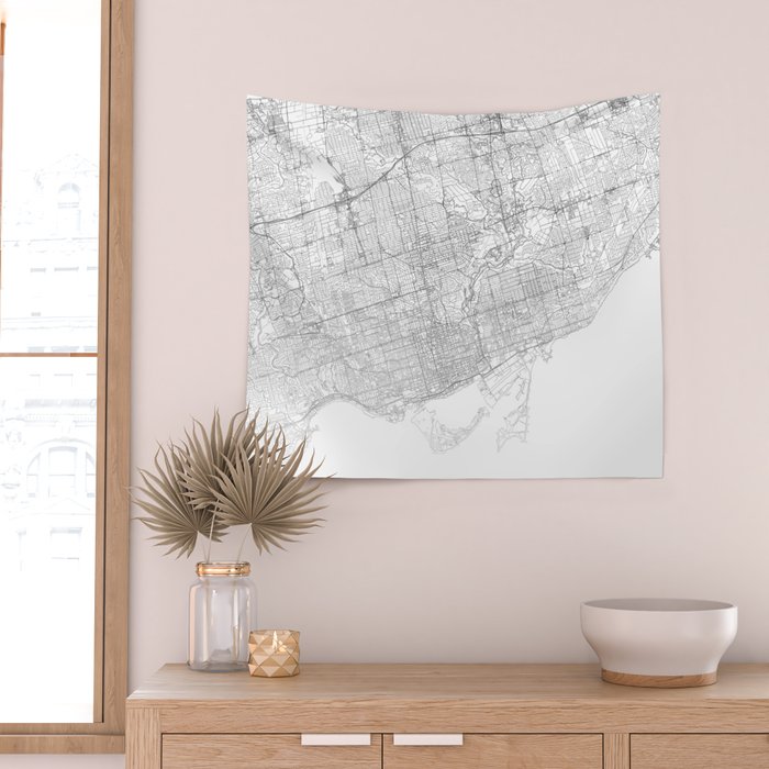 Toronto Map, Art Print By LandSartprints Wall Tapestry Gallery Image 2