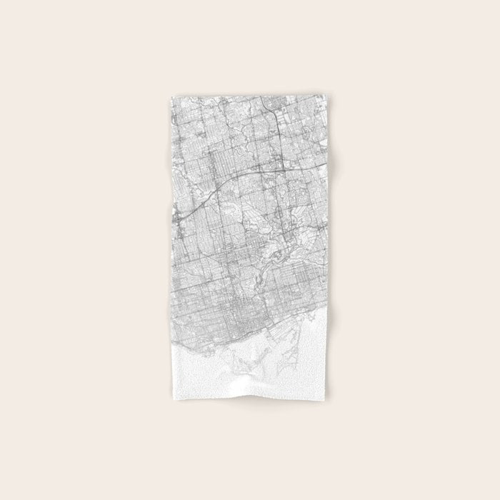 Toronto Map, Art Print By LandSartprints Bath Towel Gallery Image 1
