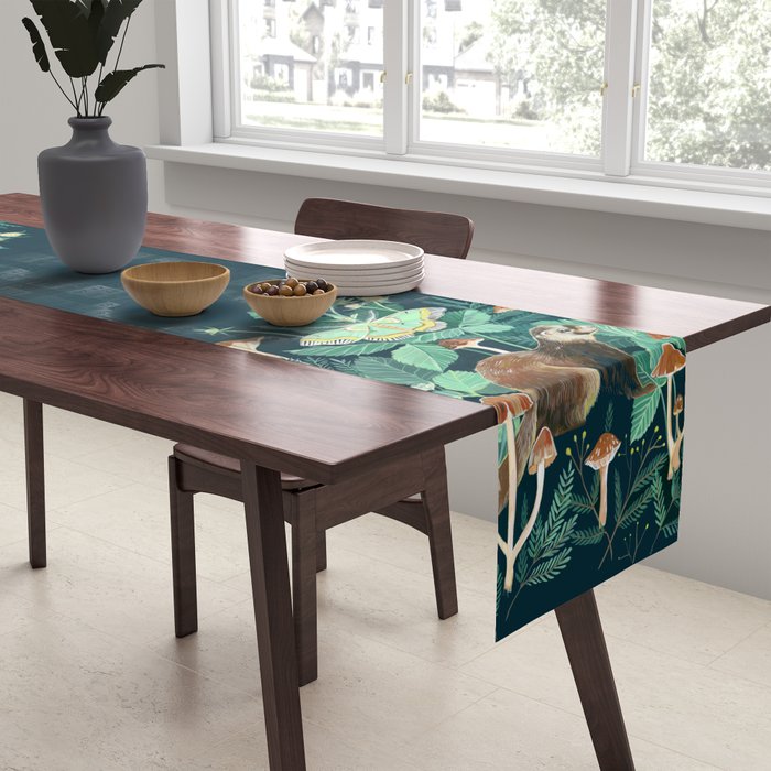 Ferret and Moth Table Runner Gallery Image 2