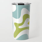 Retro Liquid Swirl Abstract Pattern Square Spring Green Ice Blue White  Travel Mug Gallery Image 1