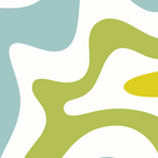 Retro Liquid Swirl Abstract Pattern Square Spring Green Ice Blue White  Coffee Mug Gallery Image 2