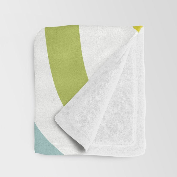 Retro Liquid Swirl Abstract Pattern Square Spring Green Ice Blue White  Throw Blanket Gallery Image 3