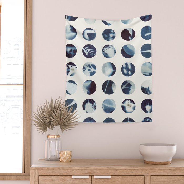 Botanical Cyanotypes Wall Tapestry Gallery Image 2