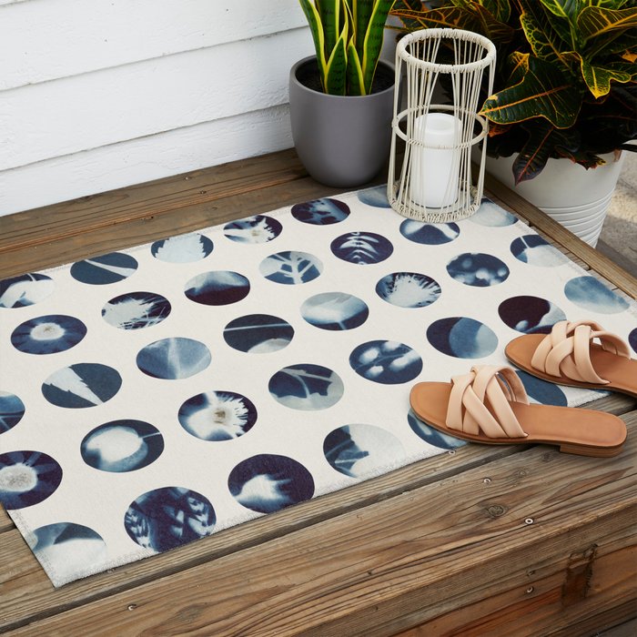 Botanical Cyanotypes Outdoor Rug Gallery Image 2