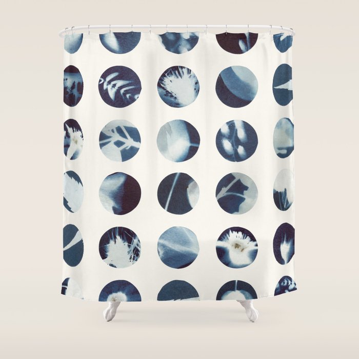 Botanical Cyanotypes Shower Curtain Gallery Image 1