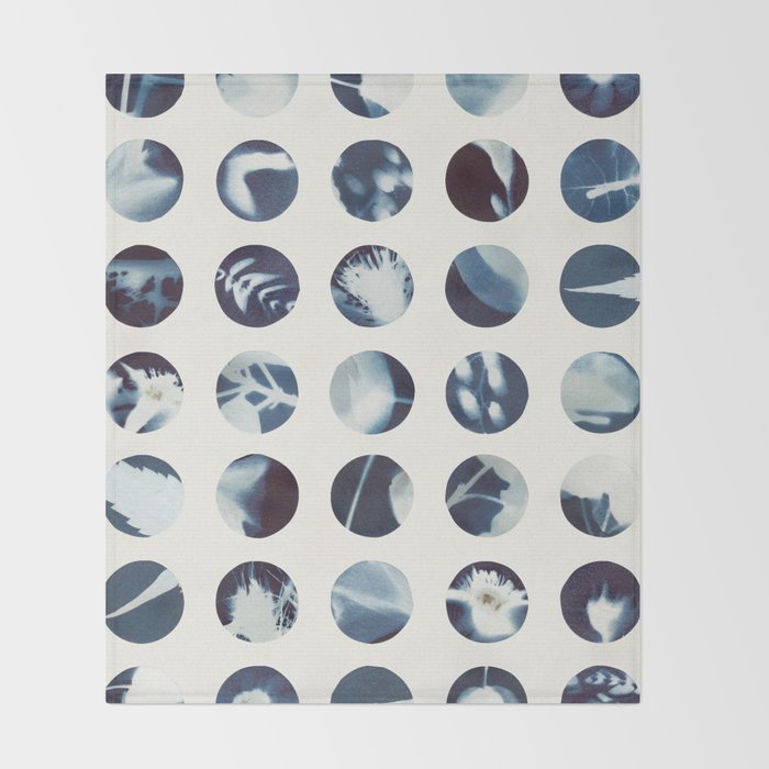 Botanical Cyanotypes Throw Blanket Gallery Image 2