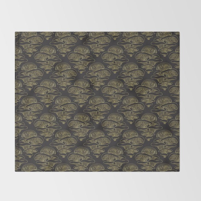 Gilded Oyster Mushroom Throw Blanket Gallery Image 2