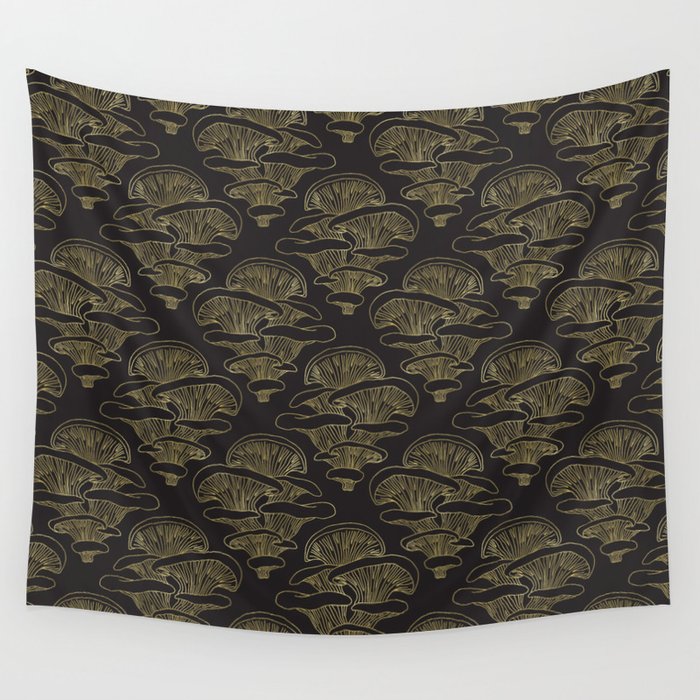 Gilded Oyster Mushroom Wall Tapestry Gallery Image 1