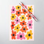 Retro Flowers: Pastel Edition Wrapping Paper Gallery Image 1