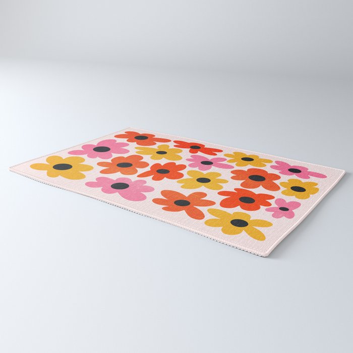 Retro Flowers: Pastel Edition Rug Gallery Image 3