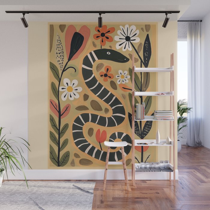 Striped Garden Snake I Wall Mural Gallery Image 1