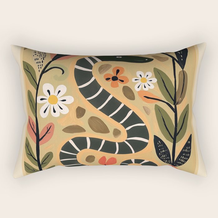 Striped Garden Snake I Rectangular Pillow Gallery Image 1
