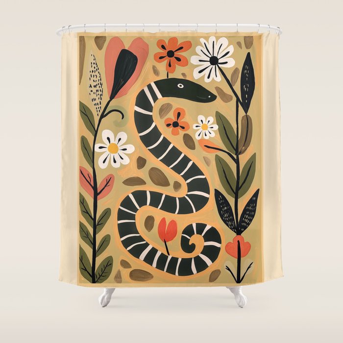 Striped Garden Snake I Shower Curtain Gallery Image 1