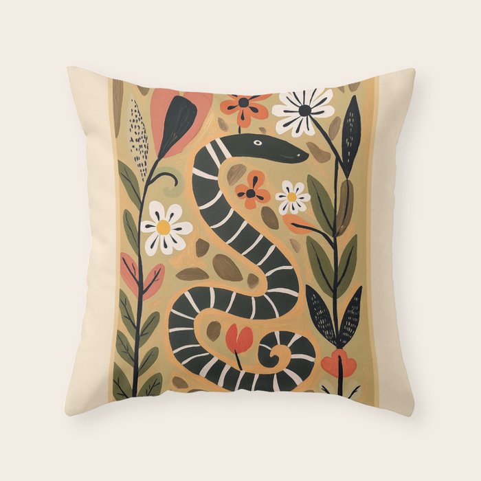 Striped Garden Snake I Throw Pillow Gallery Image 6