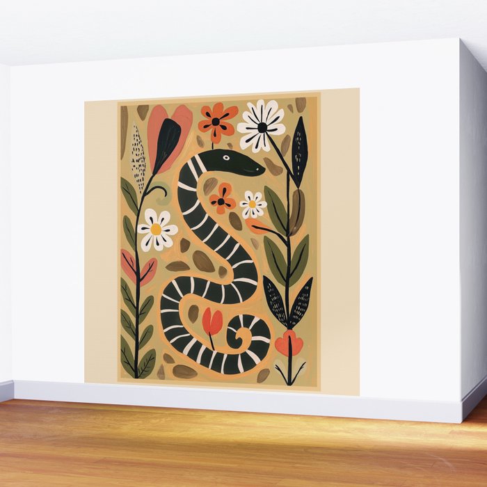 Striped Garden Snake I Wall Mural Gallery Image 2