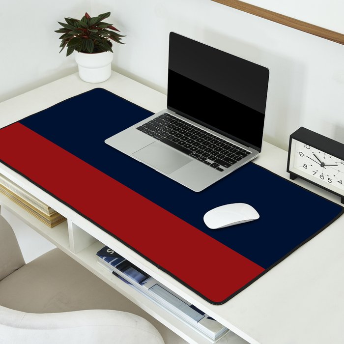 Navy Bold Red Stripe Desk Mat Gallery Image 2
