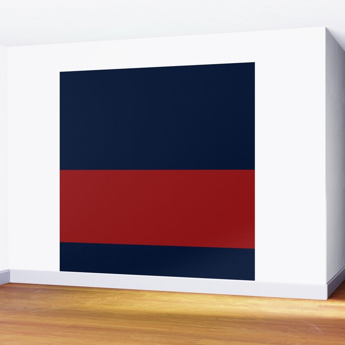 Navy Bold Red Stripe Wall Mural Gallery Image 2