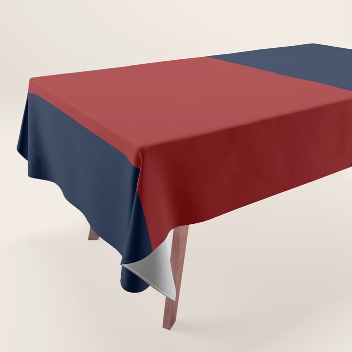 Navy Bold Red Stripe Tablecloth Gallery Image 1