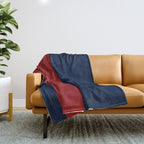 Navy Bold Red Stripe Throw Blanket Gallery Image 1