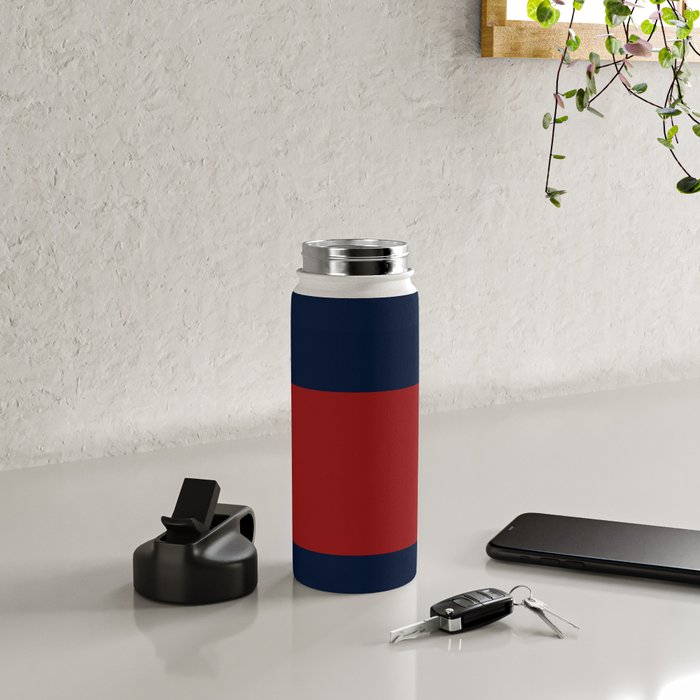 Navy Bold Red Stripe Water Bottle Gallery Image 4