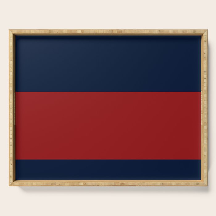 Navy Bold Red Stripe Serving Tray Gallery Image 1