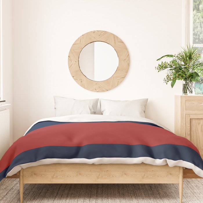 Navy Bold Red Stripe Duvet Cover Gallery Image 3