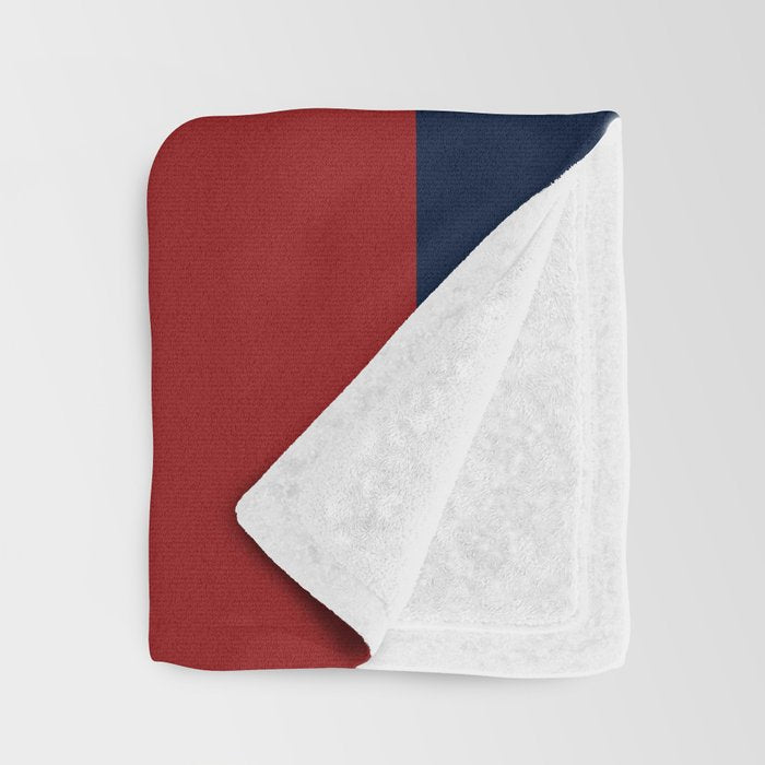 Navy Bold Red Stripe Throw Blanket Gallery Image 3