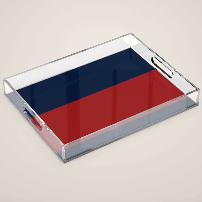 Navy Bold Red Stripe Acrylic Tray Gallery Image 1