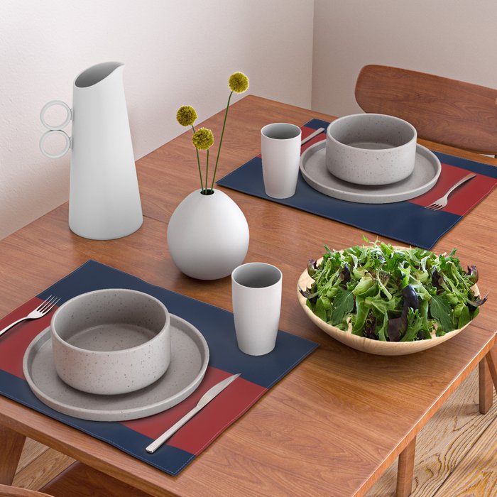 Navy Bold Red Stripe Placemat Gallery Image 2